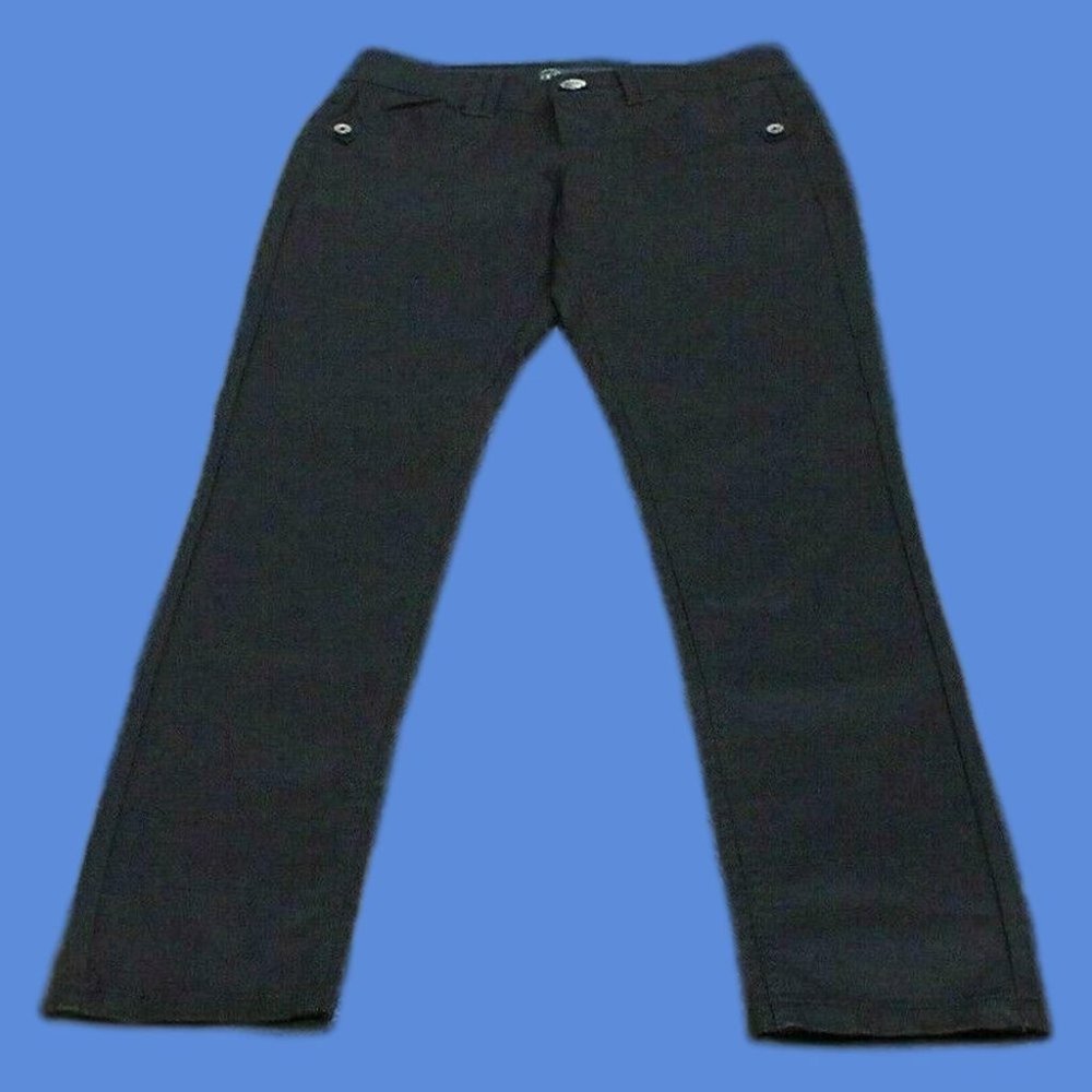 Wit & Wisdom Women's Pants (31x30) Pleather Gray Skinny Leg Faux Front P…